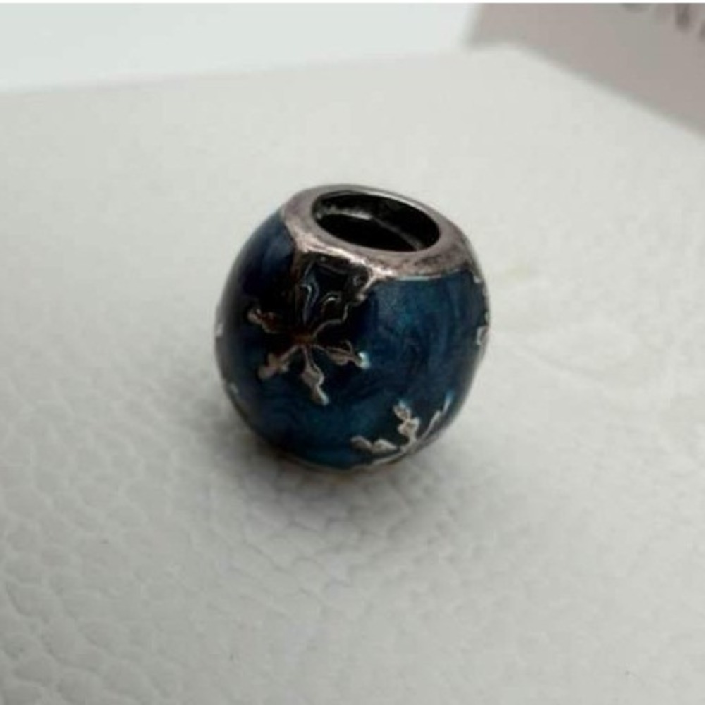 Pandora Wintry Delight Midnight Blue Enamel Charm - Sterling Silver‎ S925 - NIB